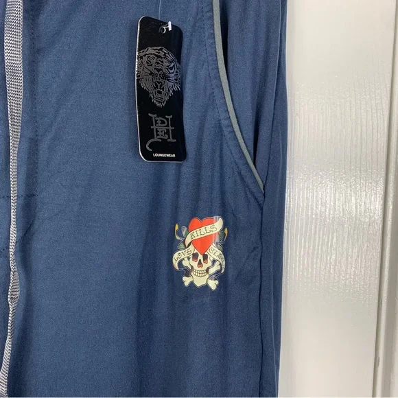 Ed Hardy Mens Loungewear Pants Navy Size Medium - Picture 3 of 4